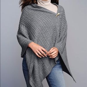 Orvis Cable Sweater Poncho Pullover